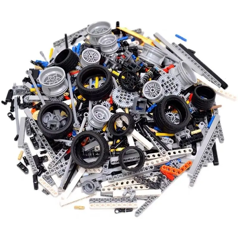 NEW 1Kg Technical Blocks Parts Accessories Pins Axle Connector Gears Beam Wheels Multiple Size Parts Building Blocks DIY Toys