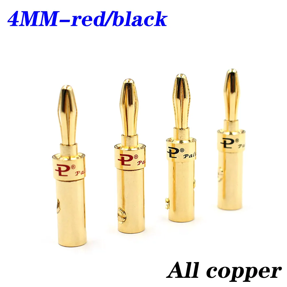 

Gold Plated Pure Copper Budweise Banana Plug Speaker Plug Audio Adapter for Speaker Wire Amplifier Red/Black