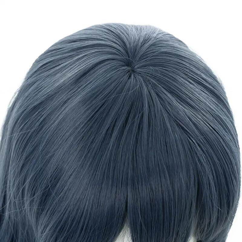 Anime Zwarte Klaver Nero Cosplay Pruiken 35Cm Kort Gemengd Blauw Synthetisch Bob Haar