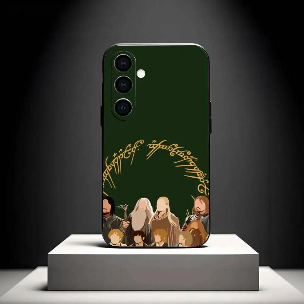 حافظة هاتف بشعار L-Lord of the R-Rings لهاتف سامسونج جالاكسي A73، A72، A71، A70، A53، A52، A51، غلاف أسود ناعم آخر