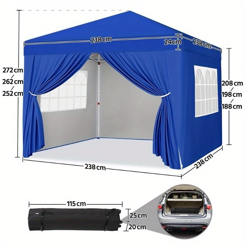 Pop-up canopy tent with 4 side wall 8x8 Camping Instant adjustable canopy with sandbags