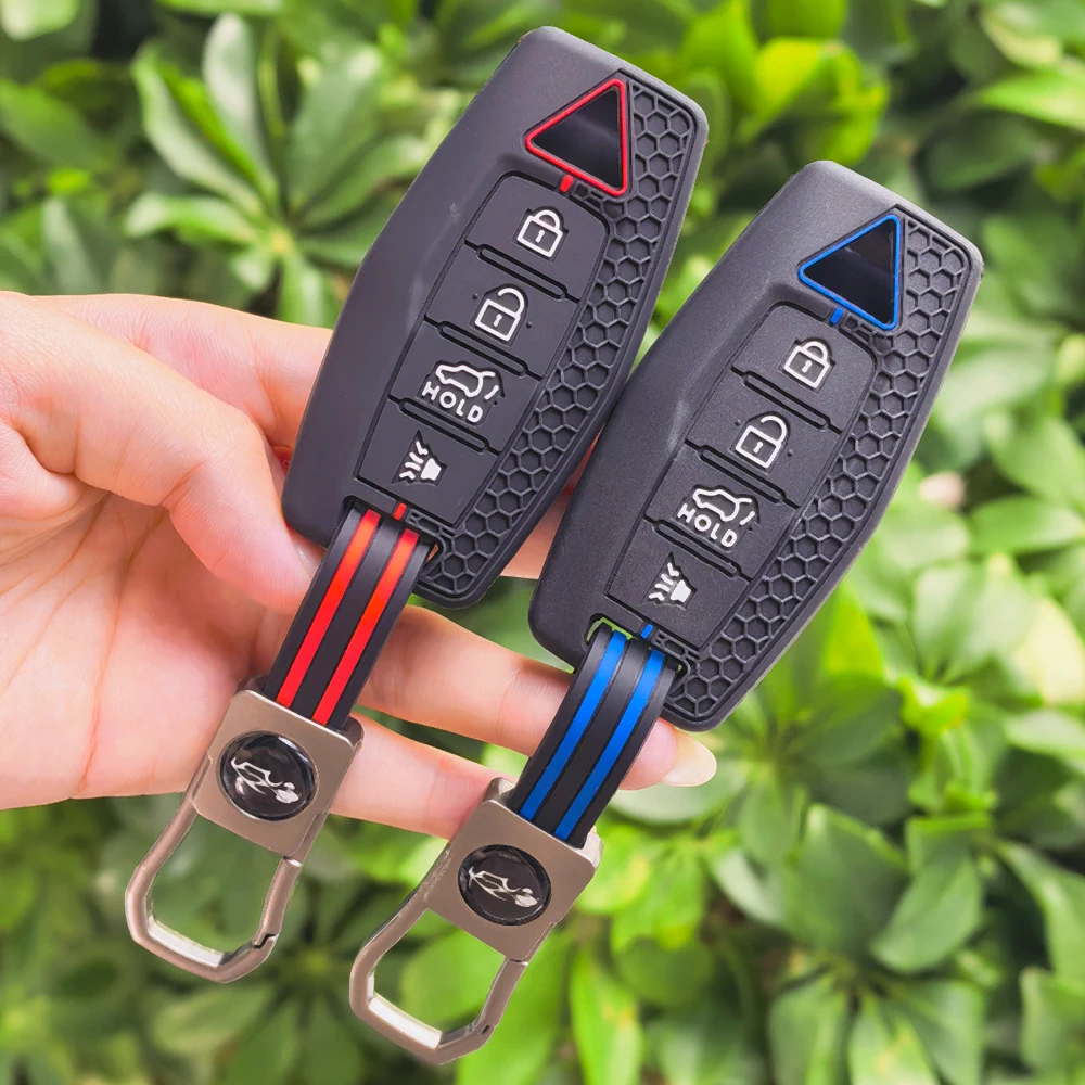4 Bottons Silicone Car Key Cover Fob Case Shell for Mitsubishi Outlander 2022 2023 2024 2025 Keychain Accessories