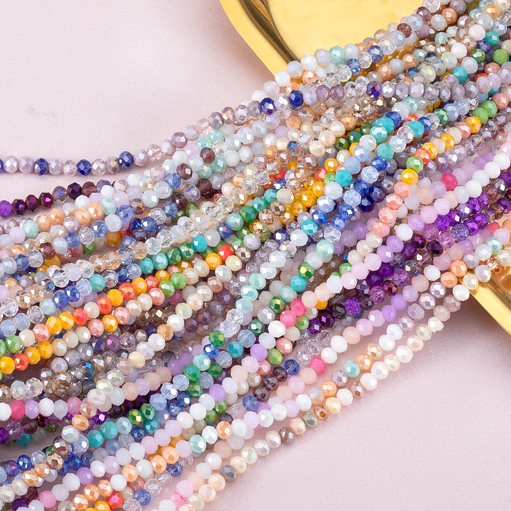 

120pcs 4mm Round Multi Faceted Crystal Beads Mixed color Spacer Bead for DIY Beading Bracelets Necklace Earrings Jewelry Making