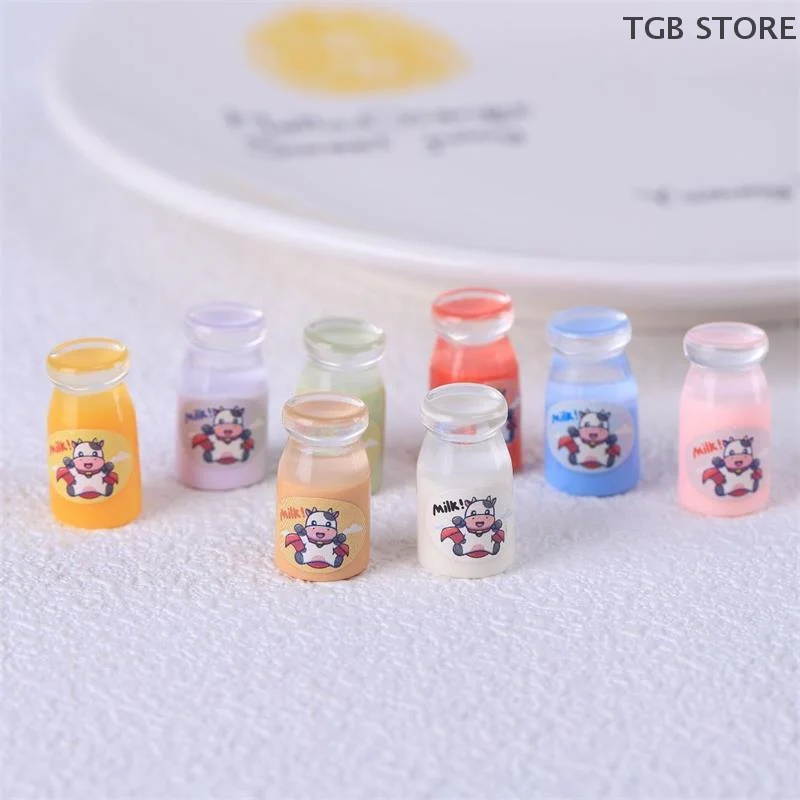 ขวดนมเรซิ่นใสจำลอง 10 ชิ้น ของเล่นบ้านตุ๊กตา ของตกแต่งจิ๋ว น่ารัก ของประดับตกแต่งสไตล์สาวหวาน ของขวัญสำหรับเด็ก