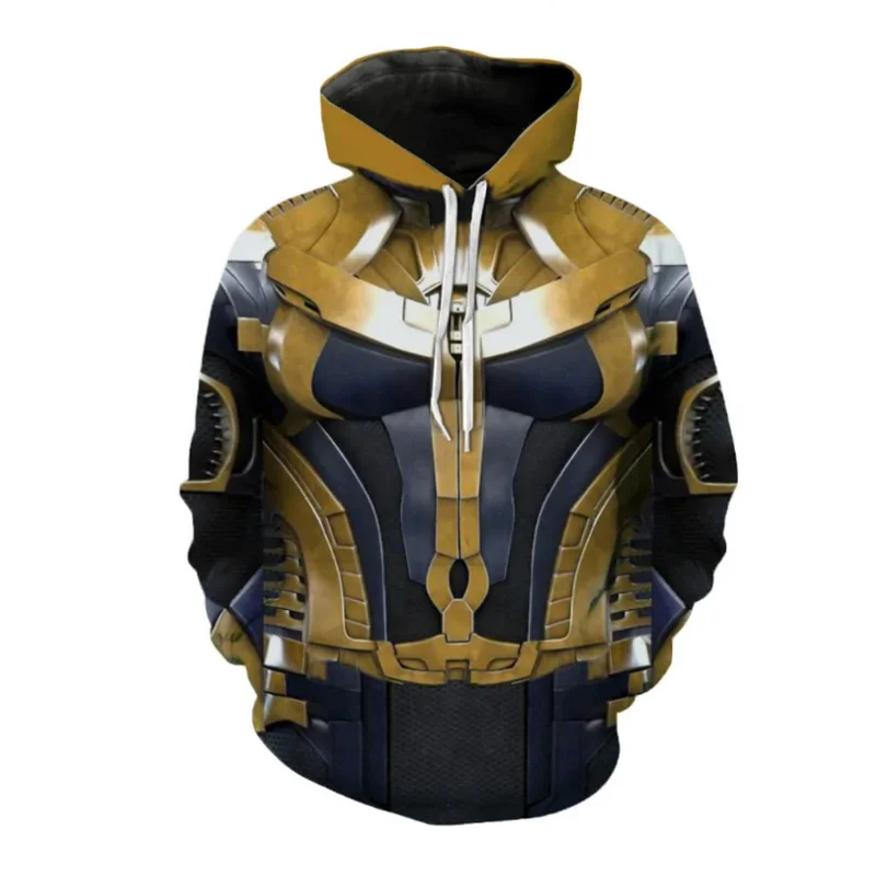 HN8 Avengers Endgame Quantum Realm Costume Cosplay Felpe 3D Uomo donna Con cappuccio Avengers Zipper End Gioco Felpa Giacca) 4Dc