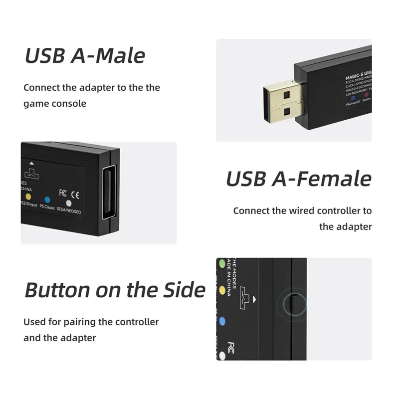 -A20Z Per adattatore USB Magic-S Ultimate per PS5/Switch/Macos/Windows per convertitore gamepad serie/Logitech