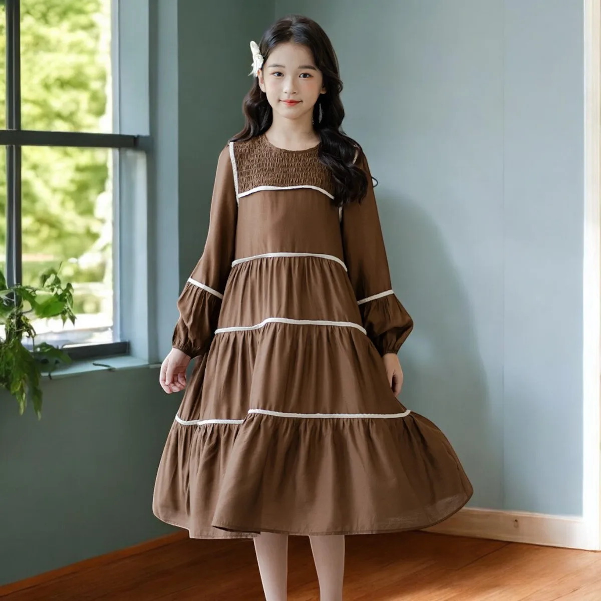 Kids Lace Dresses for Girls Clothes Teenagers Children Outfits Holiday Party Dress Loose Autumn Baby Costumes 6 8 10 12 13 Years