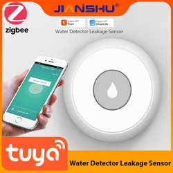 Jianshu Tuya  Zigbee Water Leakage Sensor Wireless Alarm For Residence Smart Home Water Leak Detector Smart Life Water Sensor