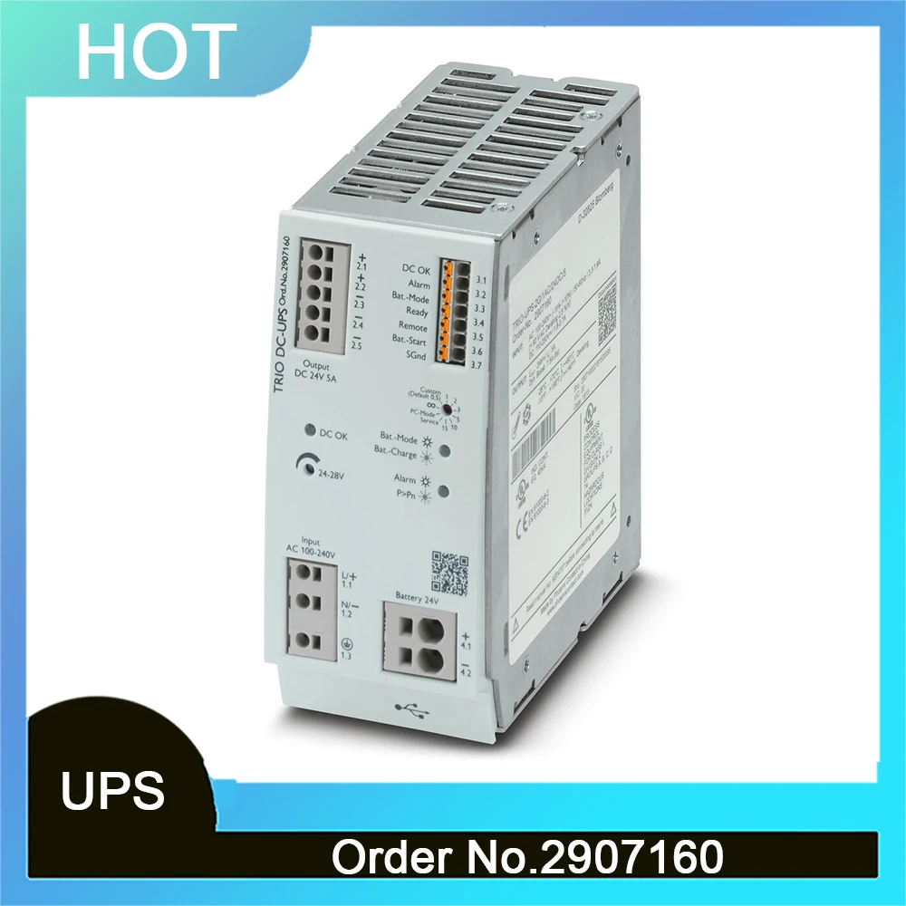 2907160 TRIO-UPS-2G/1AC/24DC/5 TRIO DC-UPS For Phoenix 24VDC/5A Uninterruptible Power Supply Fast Ship