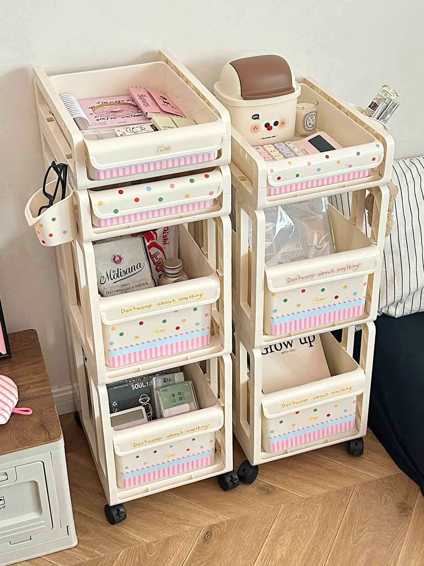 

Многослойный большой вместительный мобильный шкаф для хранения вещей Ra для спальни Sna, органайзер для разных товаров, тележка для кукольного домика, мебель для кукольного домика