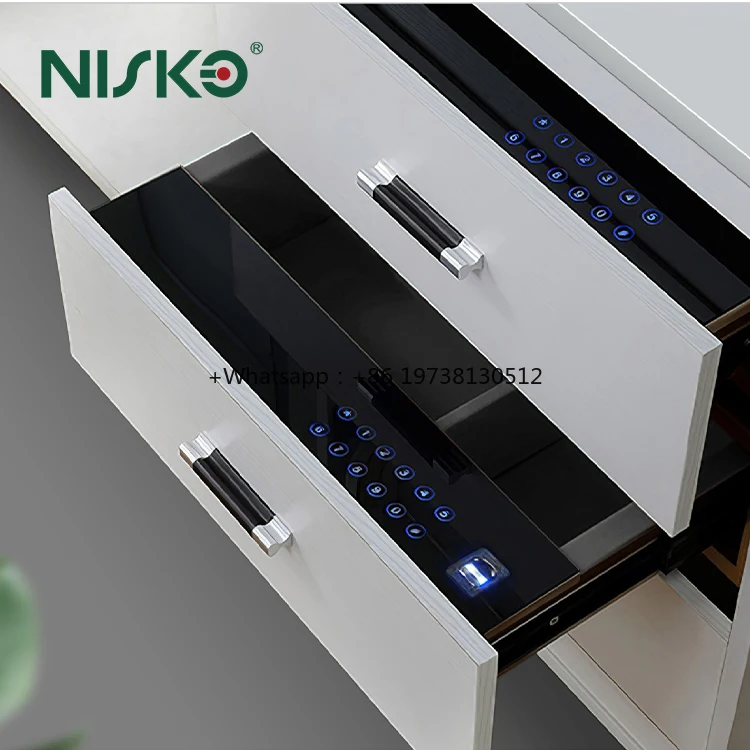 Wardrobe Pull-out Safe Built-in Hidden Jewelry Cash Safety Deposit Box Electronic Battery and USB Charging
