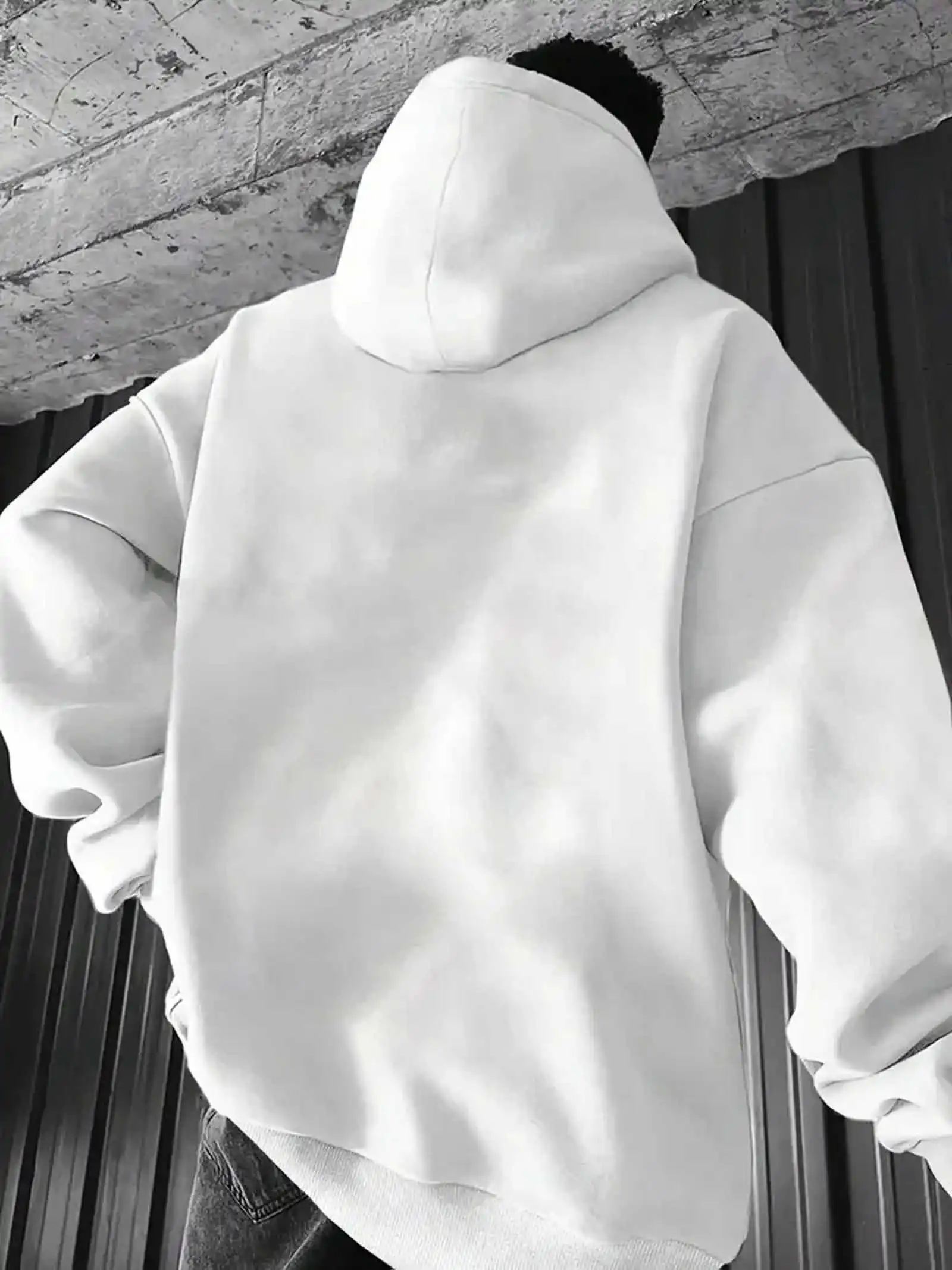 سويت شيرت بغطاء للرأس بطباعة شبح للرجال بأكمام طويلة، سترة صوفية عصرية للربيع والخريف، ملابس رياضية كاجوال مع جيوب