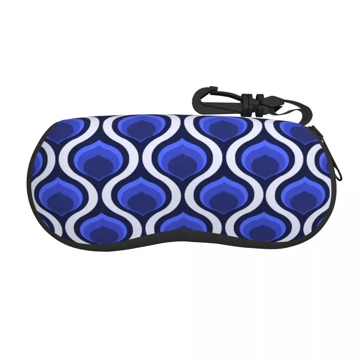 Custom Orla Kiely Abstract Retro Fabric Blue White Glasses Case Portable Geometric Floral Shell Eyeglasses Case Sunglasses Box