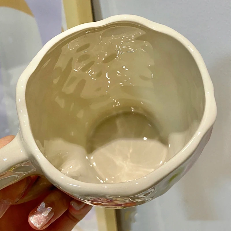 Tazze di tulipano di ciliegia dipinte a mano giapponesi tazze irregolari fatte a mano in ceramica per caffè tè latte acqua bella tazza tazza regali di caffè