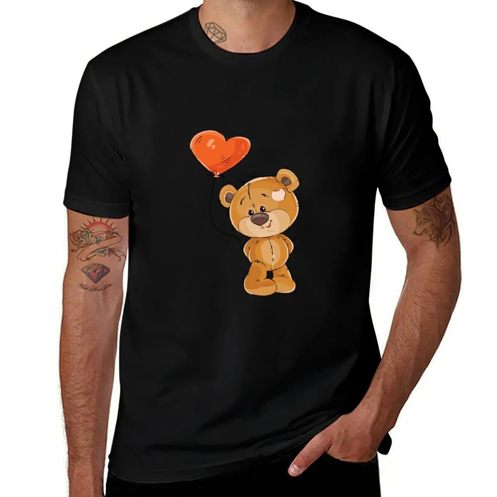 Bear Love Fun T-Shirt Big and Tall Solid Color T-Shirt