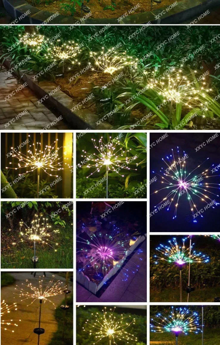 Solar Floor Plug Copper Wire Light Smoke  Garden Garden Waterproof Decoration Dandelion   String Lawn Explosion Light