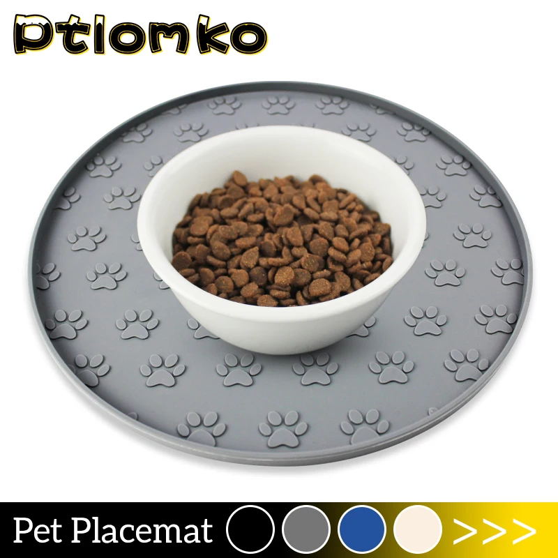 Pet Placemat Cat Food Pad Dog Bowl Mat Pet Feeding Mat Prevent Food and Water Spills Pet Supplies Silicone Easy To Clean