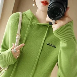 Autumn Golf Wear Women's 2024 New Korean Golf Knitted Fashion Hooded Windproof Knitted Shirt Women's Golf Wear Luxury Golf Sweat