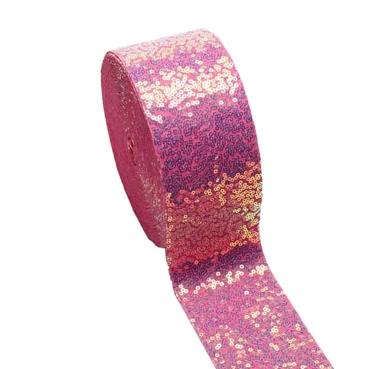 75mm 3 inch Flat Sequins Ribbon for Hairbows Handmade Craft Materials 20yards/lot