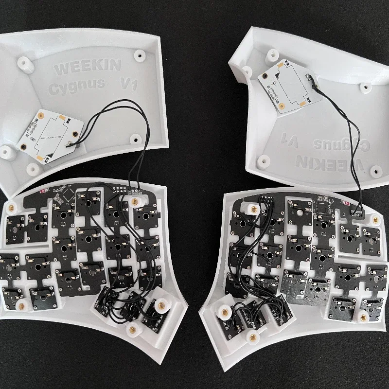 Custom Cygnus Curve Split Keyboard Kit 2.4G Wireless Single-mode Hot Plug Sofle Split Keyboard Kit Layout Prog Rammable VIA Key