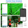 KEMEK 스마트 프로그래밍 가능 뿌리기 타이머 2 구역 Wifi 스마트 가든 워터 타이머, 비 지연 기능이 있는 호스 수도꼭지 관개용 3