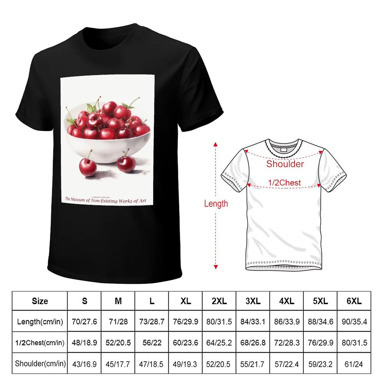 cherries in a bowl T-Shirt Basic Solid Color Casual Tee Shirt