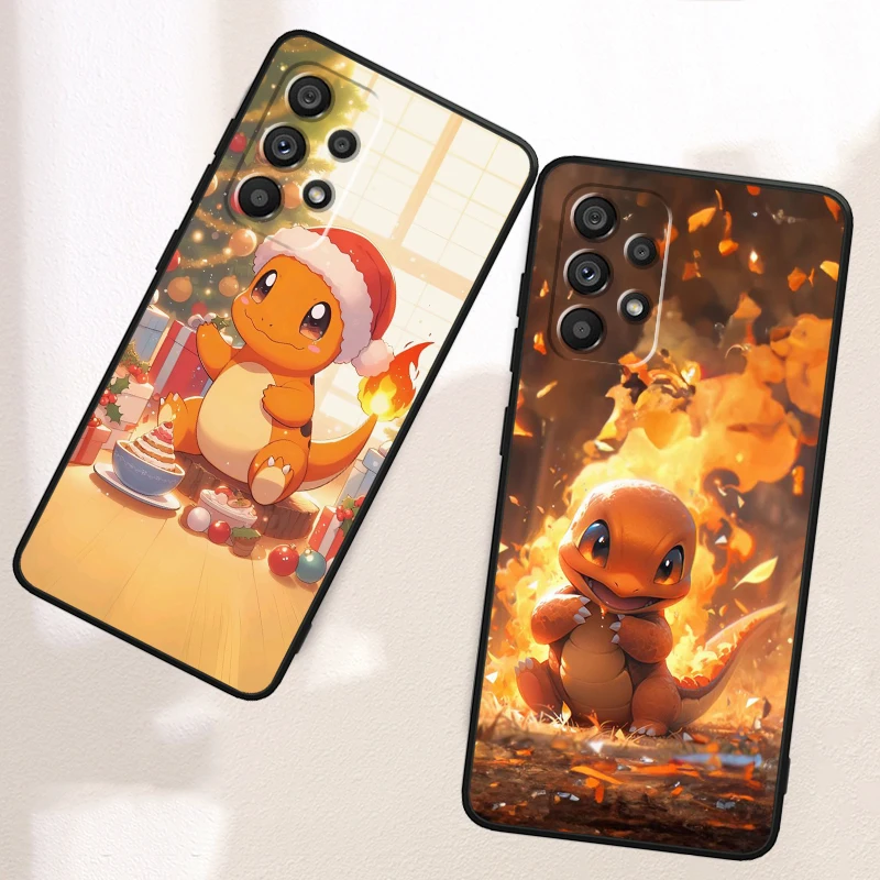 P-Pokemons Little Fire Dragon For Samsung A53 A52 A33 A32 A51 A71 A21S A13 A73 A55 A22 A23 A35 A72 A54 A12 5G Black Soft