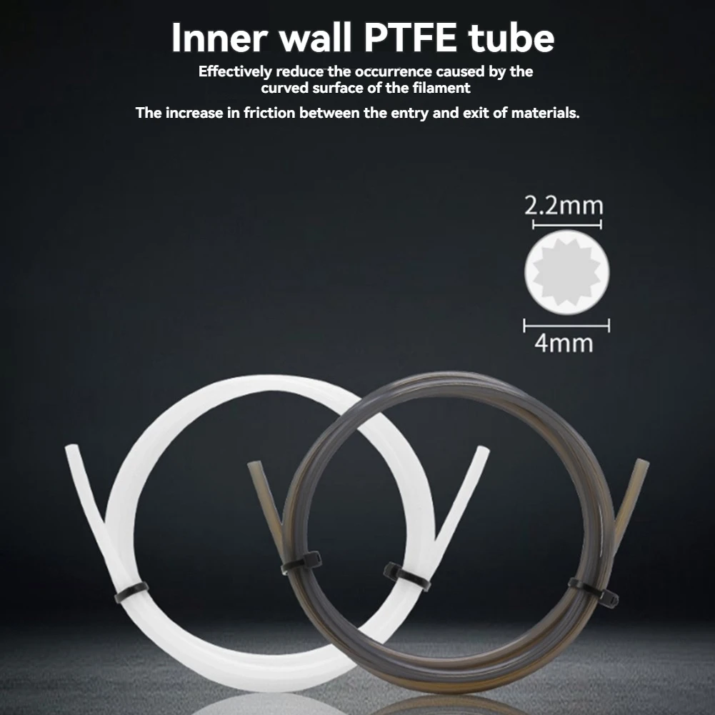 Low-Resistance PTFE Tube 1M High Temperature Resistance Star-Shaped Facilities Tube 3D Printer Accessory White