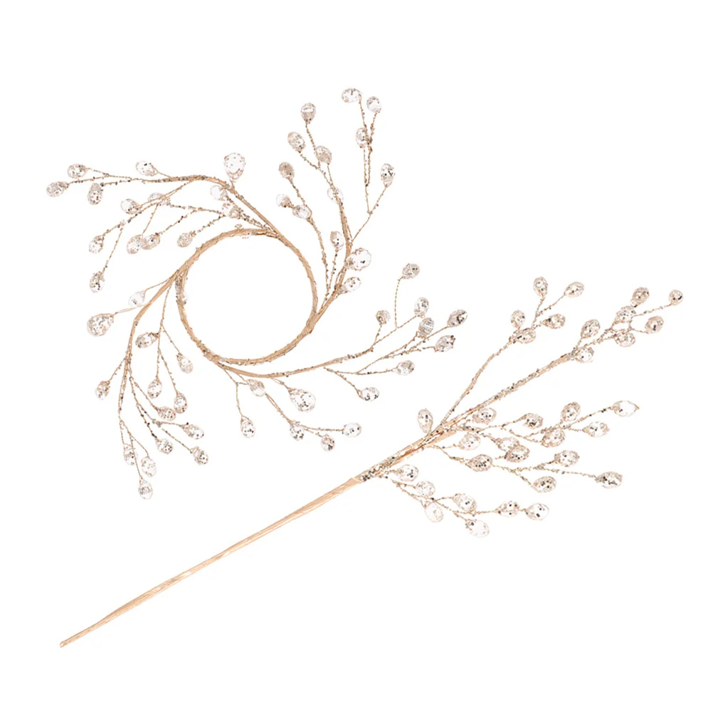 

Christmas Artificial Berry Stem Wreath Decorations Decorative Bead Sticks Glitter Twigs Branches Christmas Tree Vase Decor Party