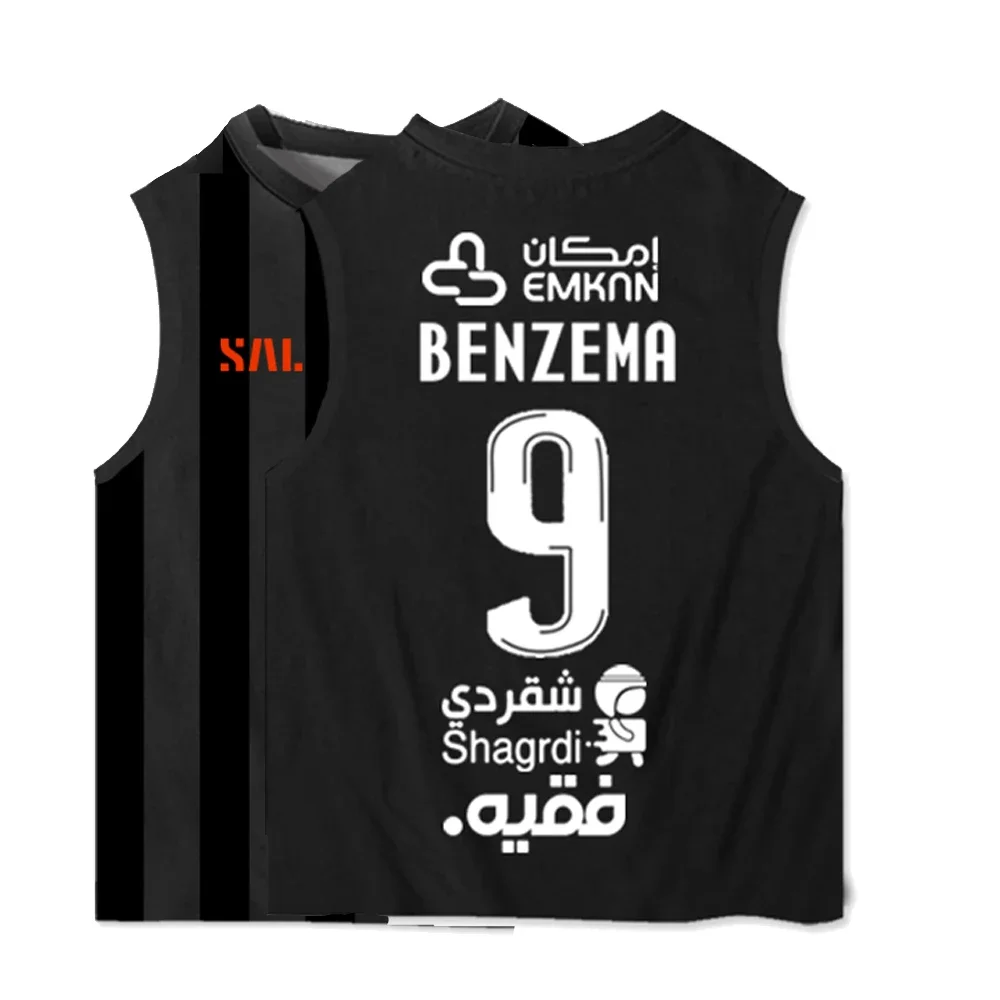 Benzema No. 9 Jeddah United Ittihad Football Clothes Sleeveless T-Shirts Men's And Women's Vests Children's Jersey