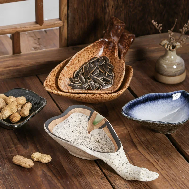 Japanese Restaurant Hotel Ceramic Tableware Sushi Sashimi Plate Cold Dish Plate Oyster Shell Dish Cuttle Fish Dish