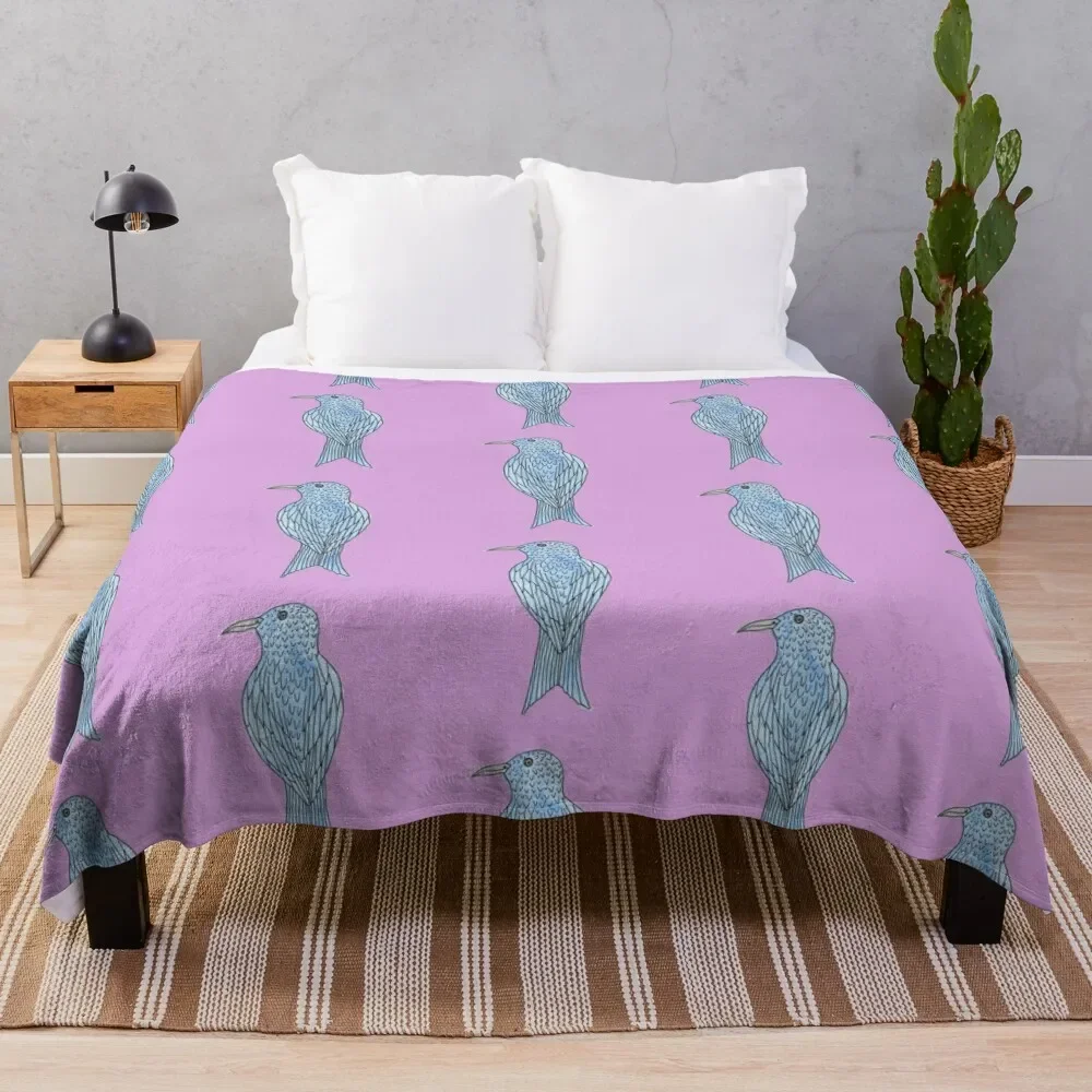 

Bluebird On Alert Throw Blanket Cozy Napping Blanket Gift for Mom Dad