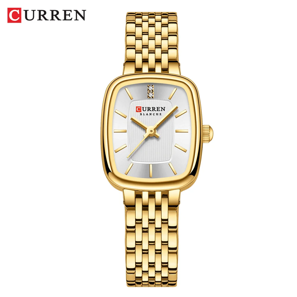Curren Mode rechteckige Damen uhren neue Quarz wasserdichte Edelstahl armband Armbanduhr für Frauen 4