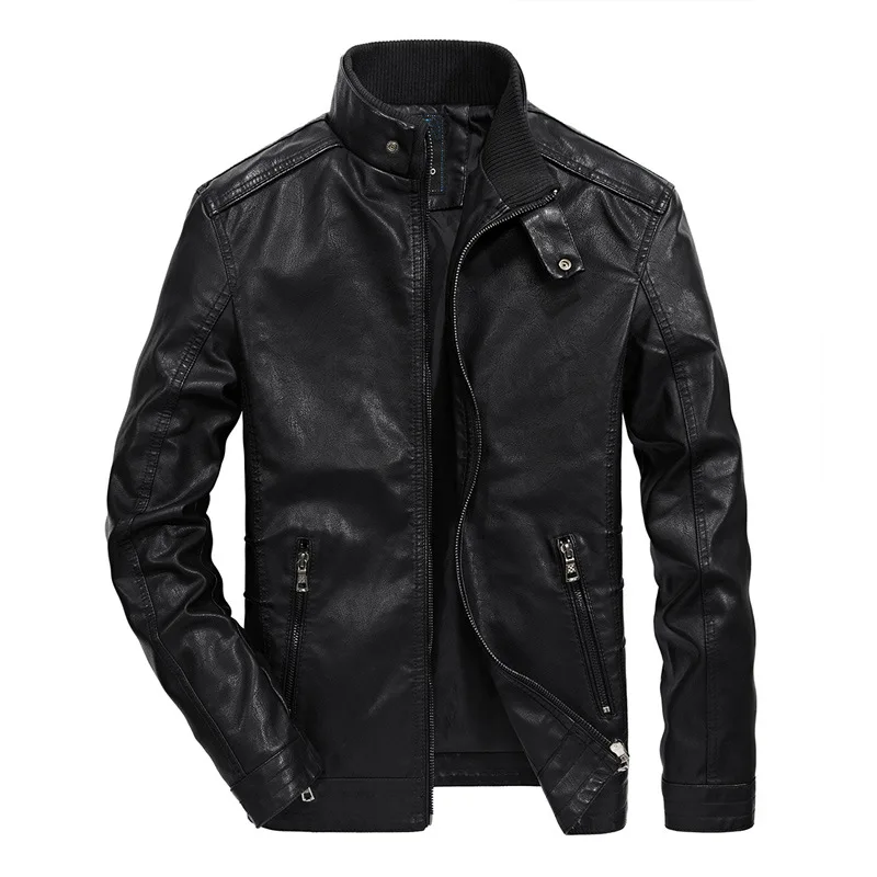 Men Autumn Winter Korean Style Trend Slim Fit PU Leather Jacket Youth Handsome Casual XJ831