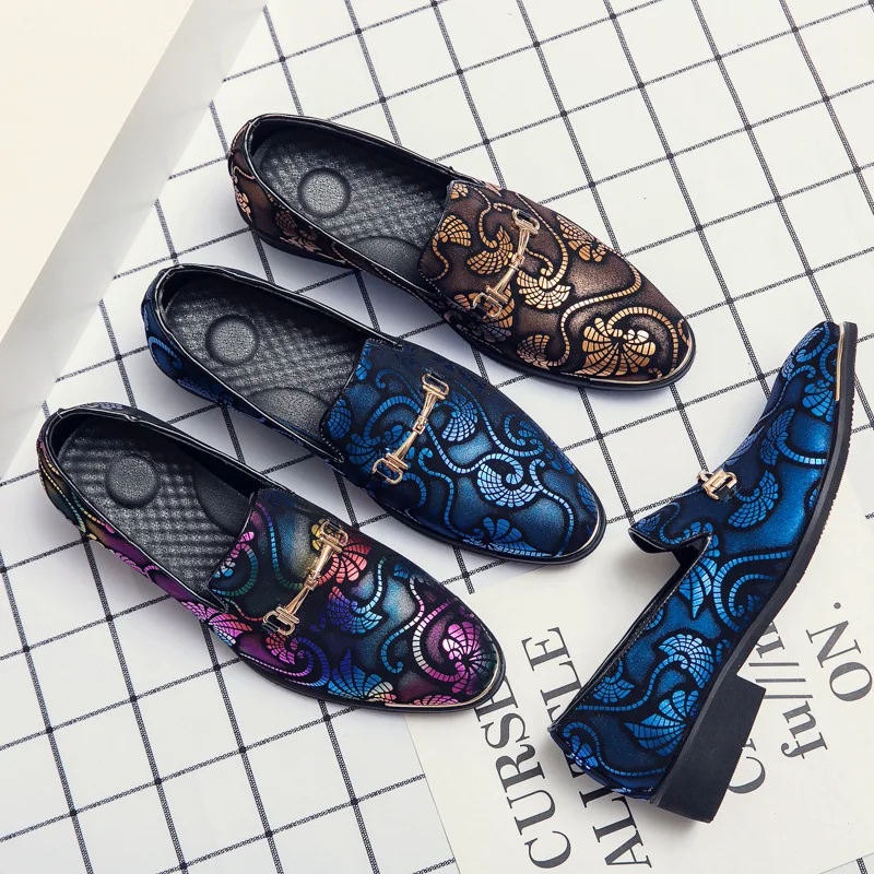 horsebit loafers man drivers British Style Men's Casual Business Shoes Nightclub Hairstylist Wedding Comfortable Dress Shoes