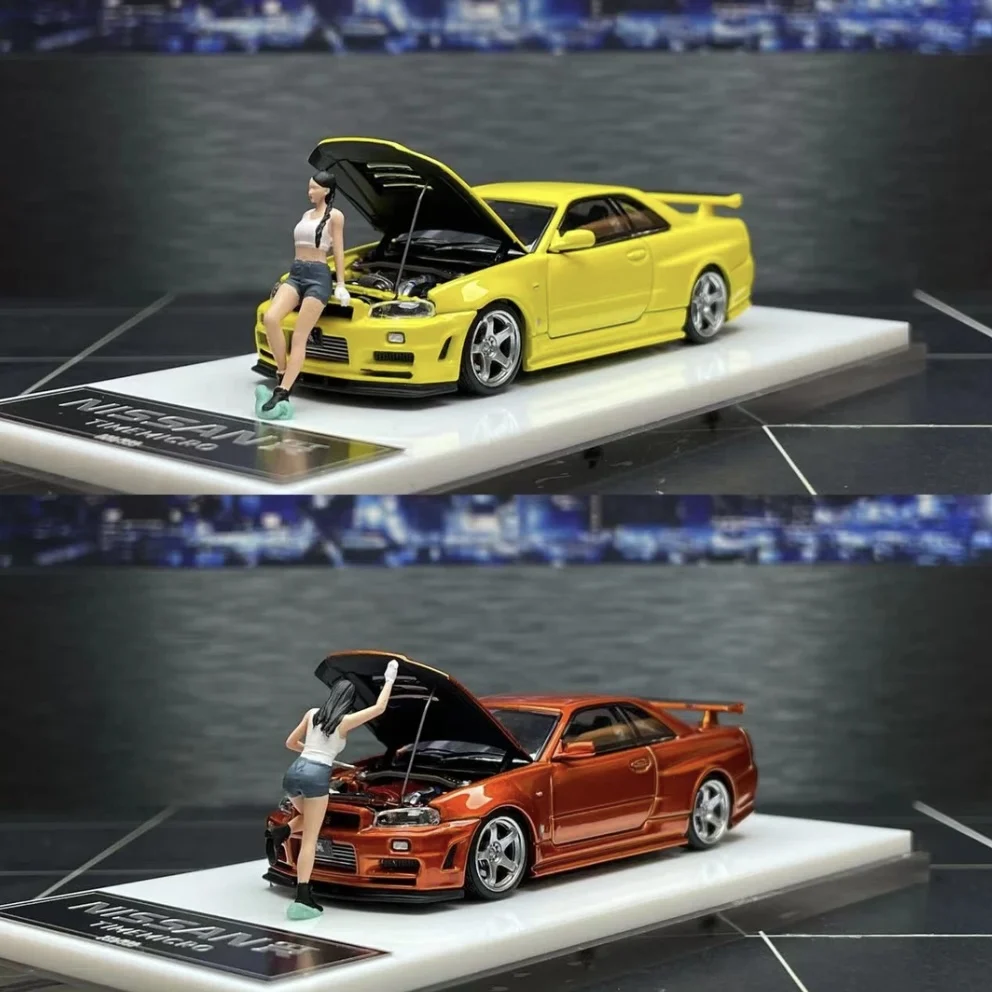 

Литой под давлением TM масштаб 1:64 Nissan GTR34 сплав ограниченная серия модель автомобиля Коллекционная игрушка в подарок сувенир дисплей орнамент