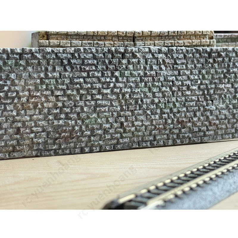1PCS N Scale 15x5cm Simulation Stone Wall Train Sand Table Slope Protection Model Micro Decorate Landscape Accessory for RC Car