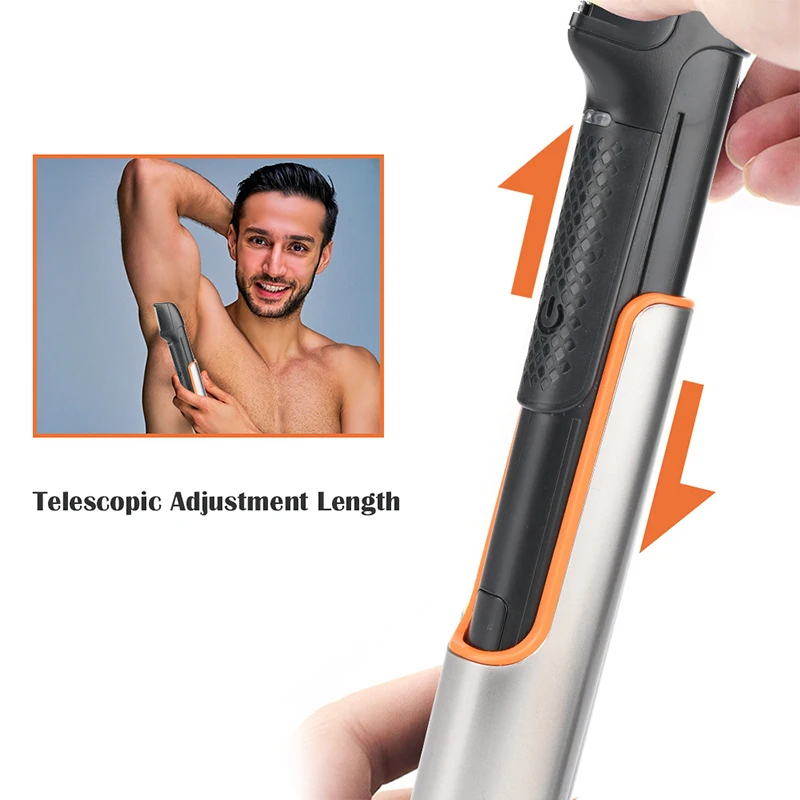 PRITECH Body Hair Trimmer Groin Hair Trimmer for Mens Rechargeable Pubic Back Body Shaver Razor for Men and Women Bikini Trimmer