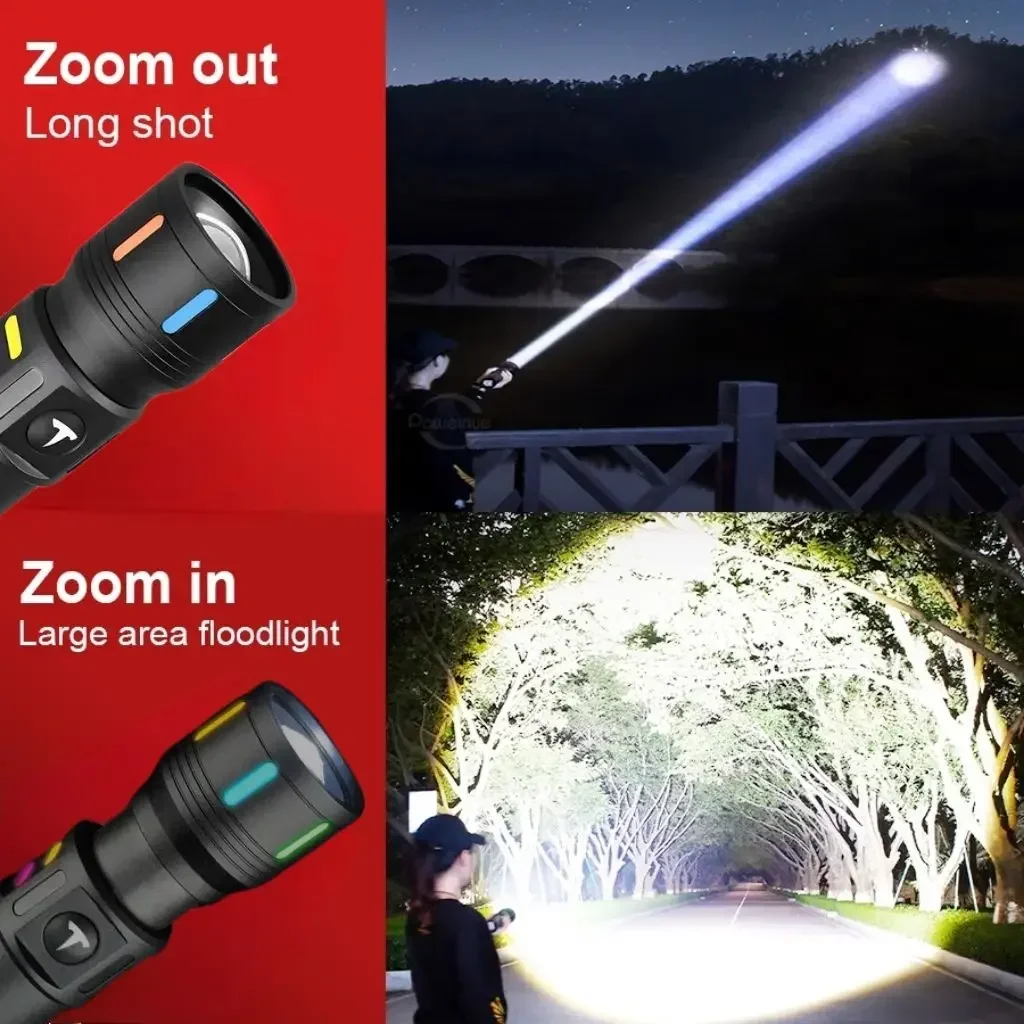 1000000 LM LED-zaklamp Draagbare oplaadbare zaklamp Outdoor tactische zaklamp Camping waterdichte lantaarn vislicht