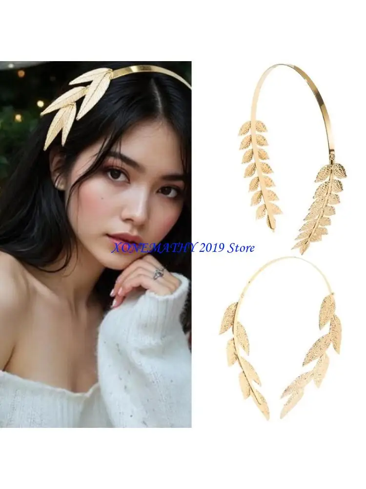 

F42F Halloween Headdress Headbands Bride Greek Floral Hair Accessory for Costume Parties Fashionable Look