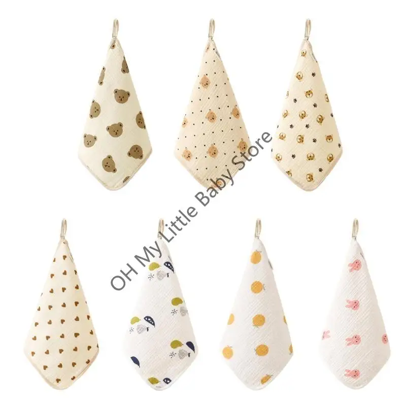 

M76C Детские мочалки с несколькими узорами, 4-слойное полотенце для лица из натурального хлопка для новорожденных