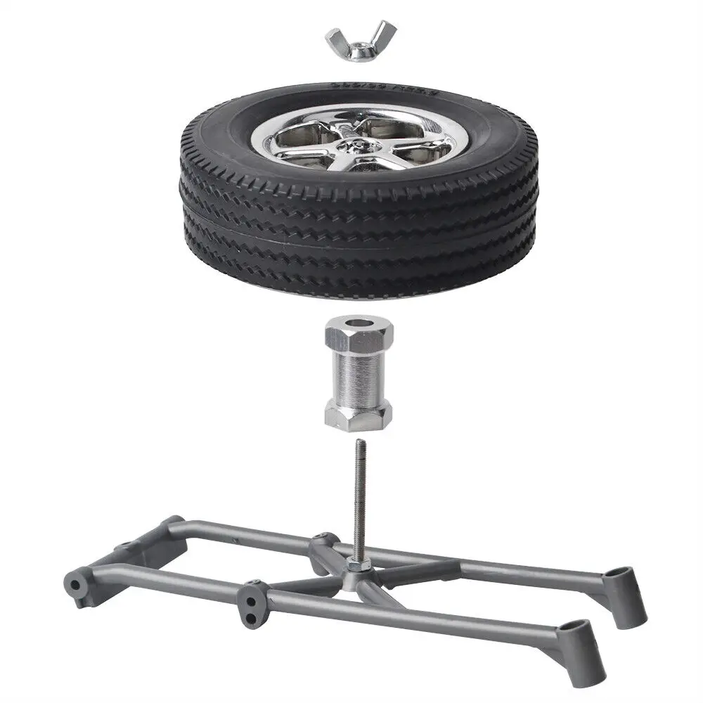 Rear Mount Spare Tire Rack W/Tires for Tamiya BBX BB-01 Chassis 1/10 Off Road Buggy Upgrade Parts