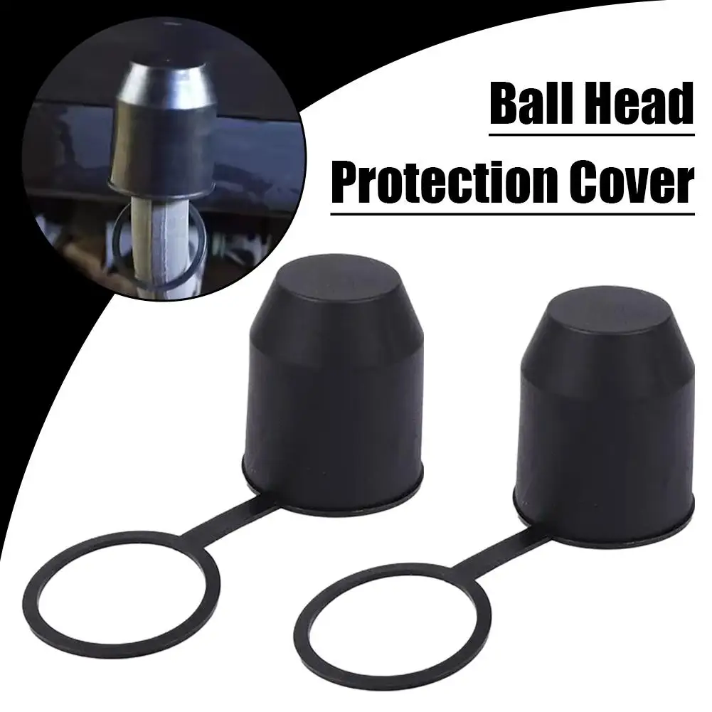 

2PCS Trailer Ball Cover Towing Tow Bar Hitch Protection 50mm Black Durable Cap Hitch Caravan Car Trailer Towball Protective