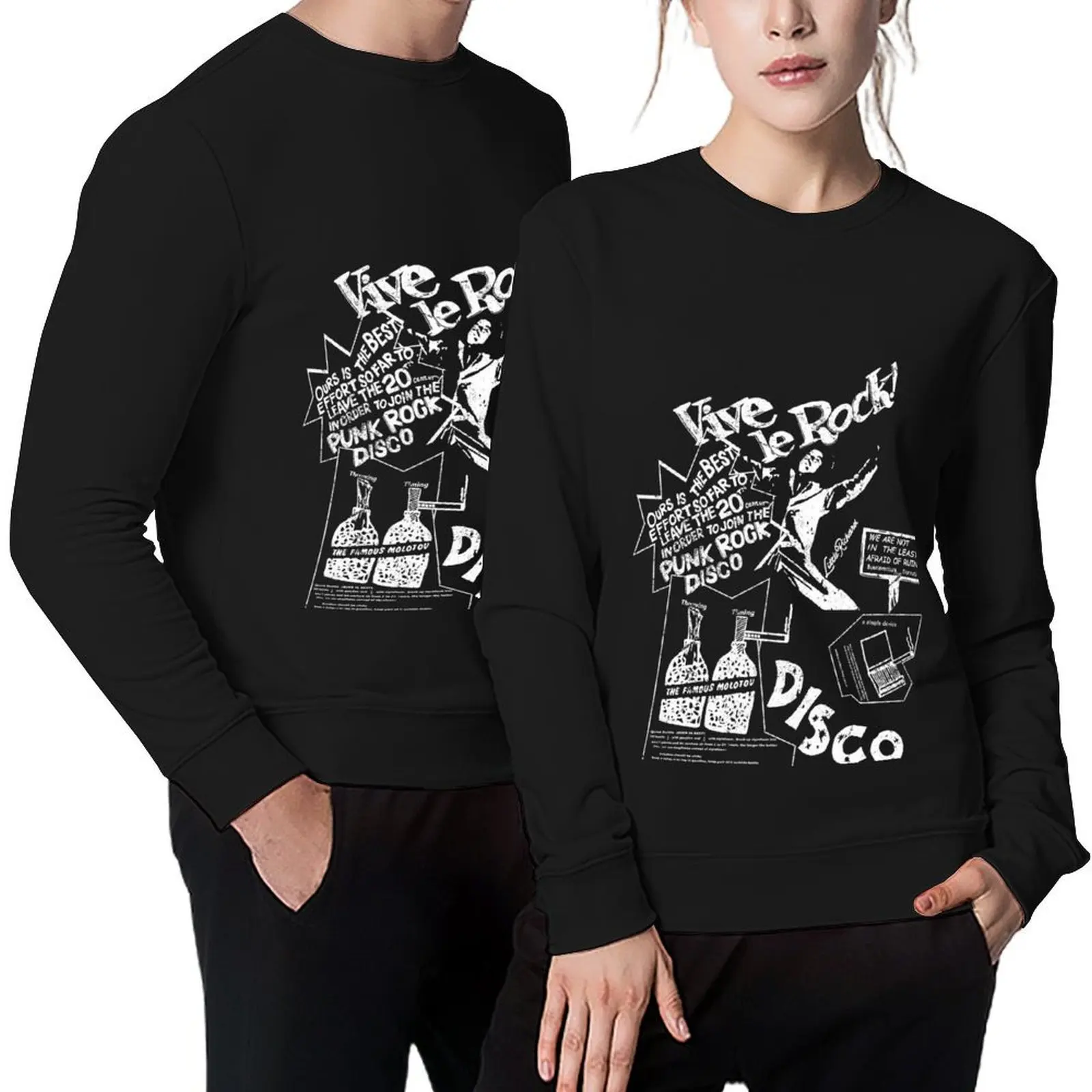 

Vintage Look Vive Le Rock. T-Shirt Pullover korean autumn clothes mens designer clothes blouse mens clothing hooded sweatshirts