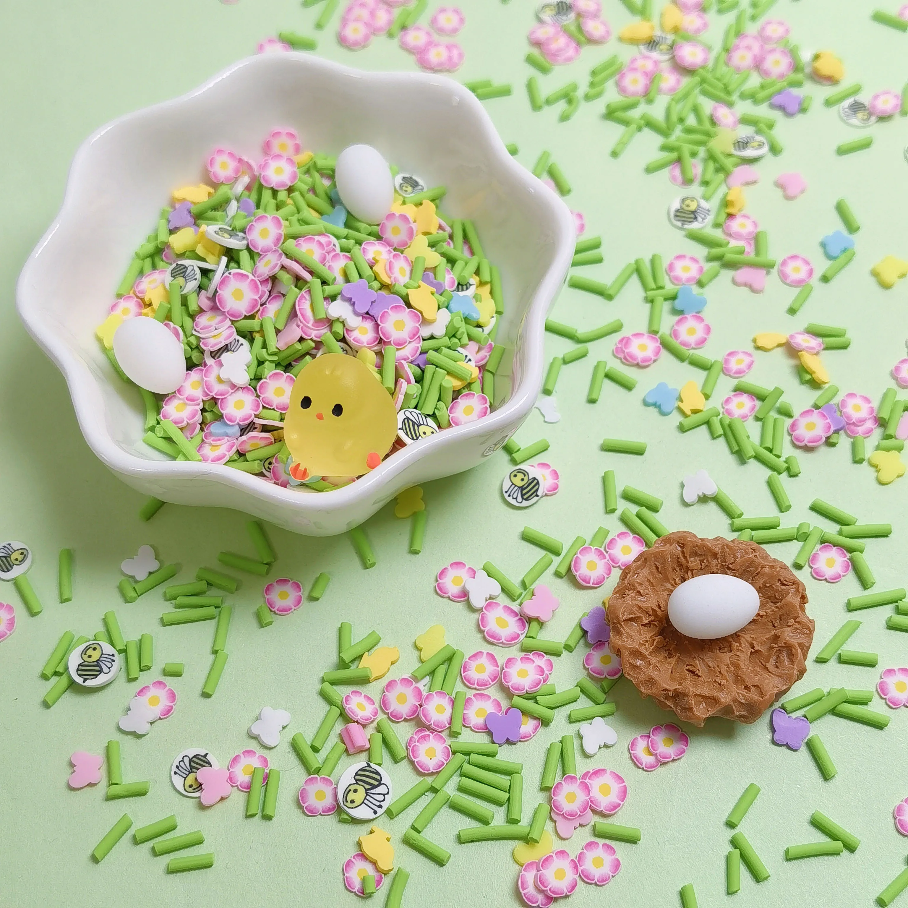 Mixed Bee Butterfly Flower Slice Polymer Clay Slime Filling Nail Art Cake Resin Epoxy Mold Filler for Resin DIY Craft Making
