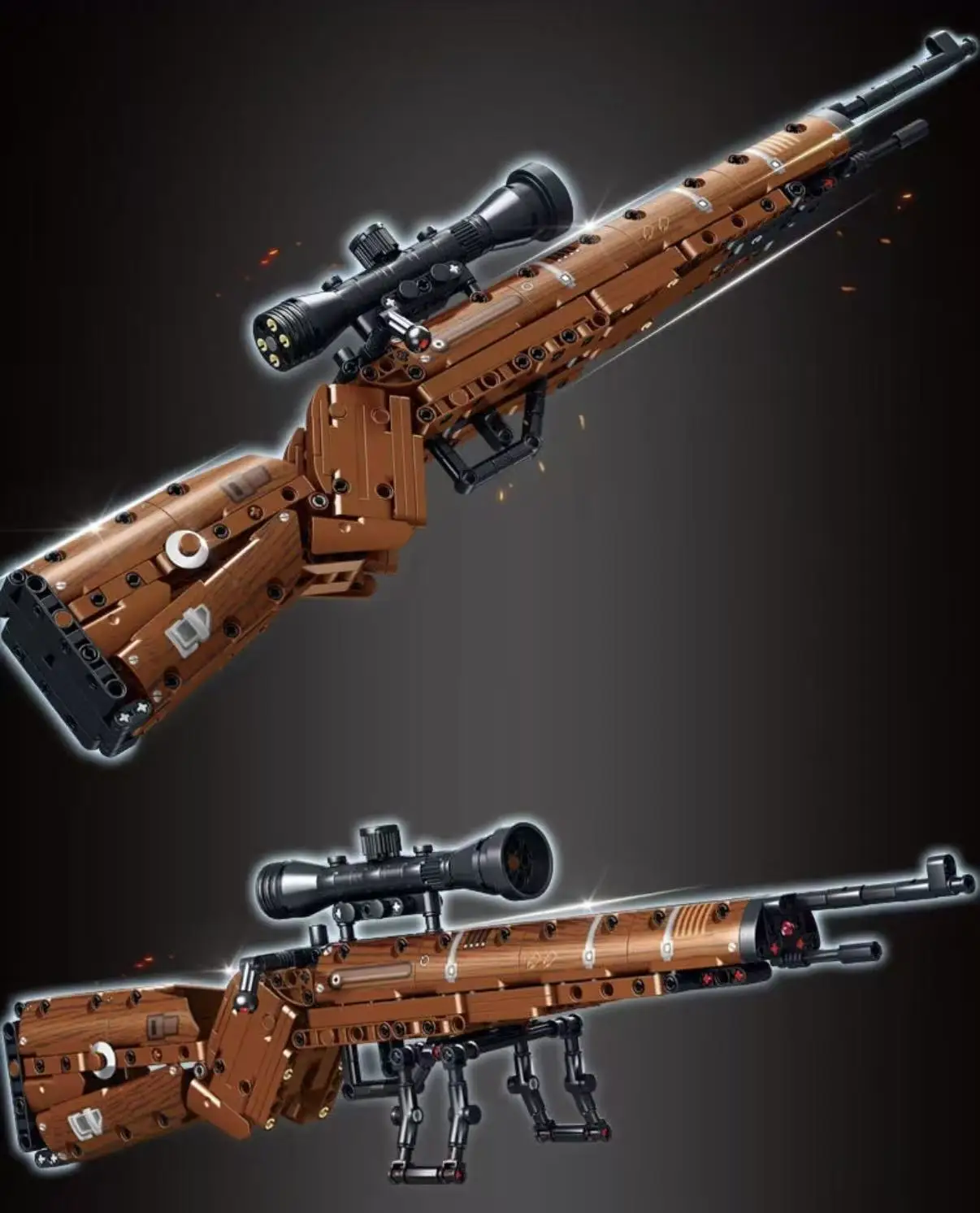 Bausteine Gewehr 98k Scharfschützengewehr Typ 95 Sturmgewehr Militär-Bausteine Jungen DIY Montage-Spielzeug Weihnachts- und Geburtstagsgeschenke – Detail 2