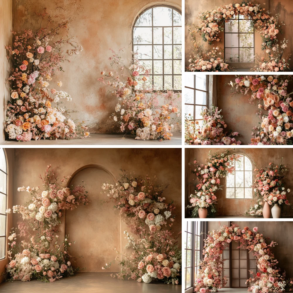 

Photography Background Beige Boho Floral Arch Wall Adult Birthday Wedding Maternity Portrait Decor Backdrop Photo Studio