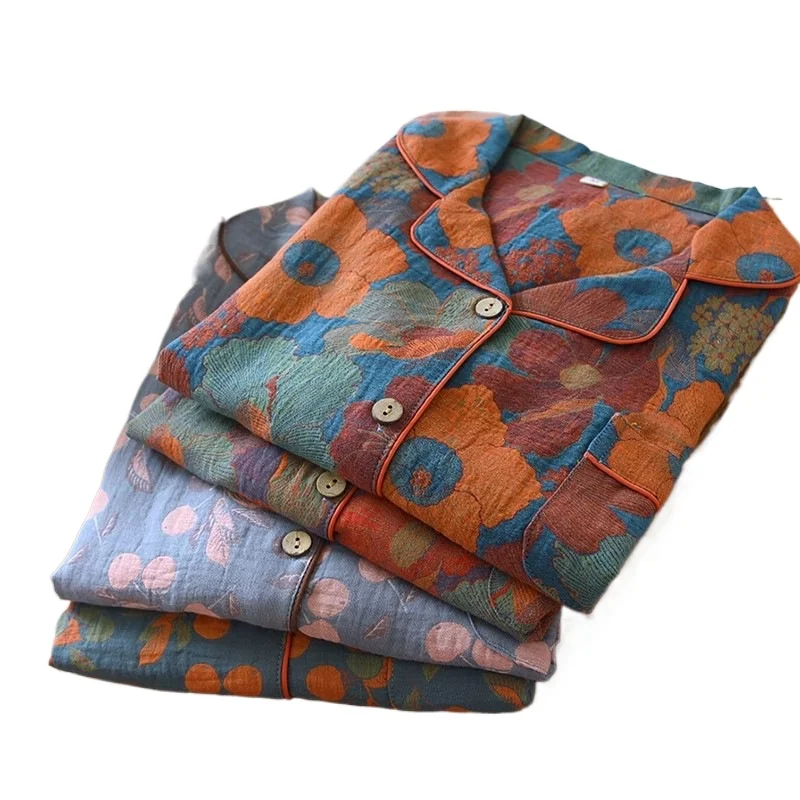 pigiama-in-cotone-jacquard-tridimensionale-a-doppio-strato-con-motivi-floreali-pastorali-maniche-lunghe-e-pantaloni-cardigan