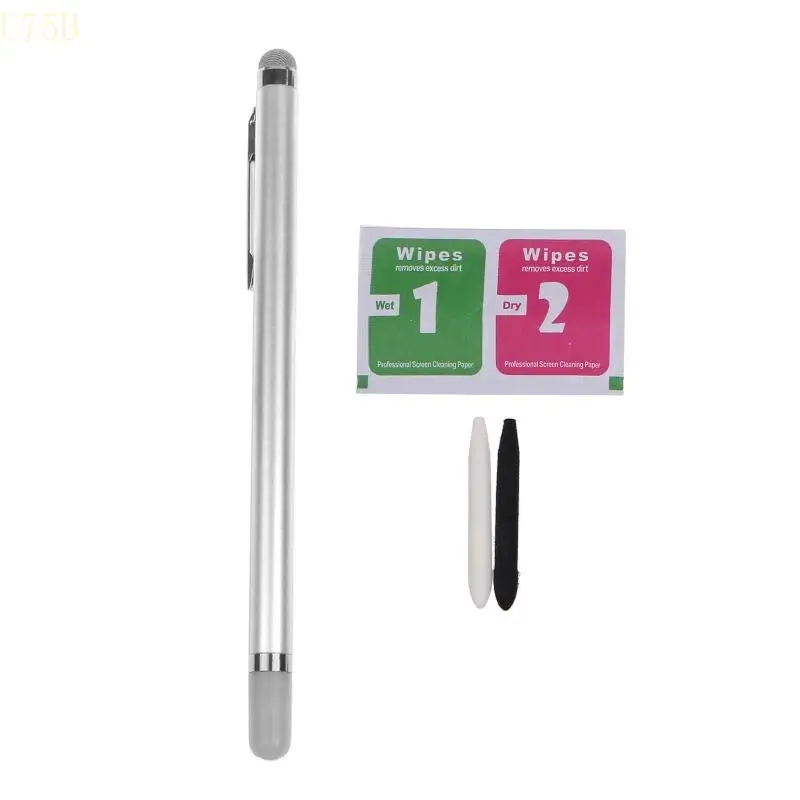 

U75B 2 In 1 Capacitive Pen for Touch Screen Pencil For Tablet Cell Phone Soft Nibs Laptop High Sensitivity Dual Heads