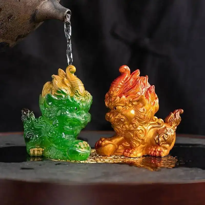 Color-changing Jade Dragon Color-changing Qilin Tea Pet Wealth-attracting Tea Play Tea Table Ornament 